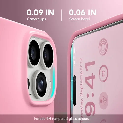 Miniatura 601 de GONEZ Funda de silicona para iPhone 15 Pro Max, compatible con Magsafe, protector de cámara + protector de pantalla, forro de microfibra suave