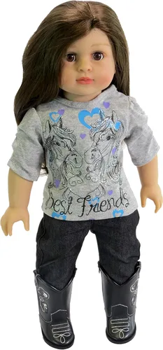Miniatura 3 de American Fashion World Camisa de manga larga para muñecas de 18 pulgadas de Bulldog League para niños, calidad premium y diseño moderno, ropa