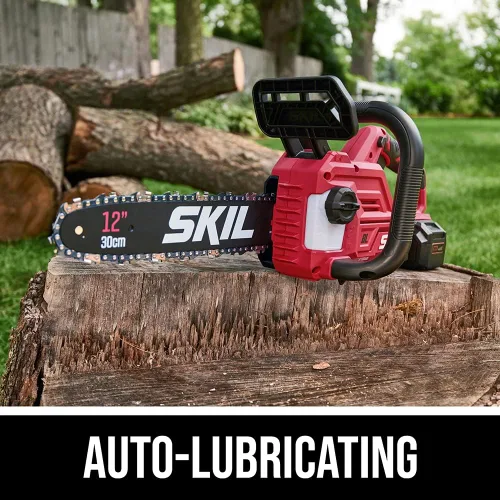Miniatura 5 de SKIL PWR CORE 20 - Kit de motosierra ligera de mano sin escobillas de 20 V 12 pulgadas con tensión de cadena sin herramientas y lubricación