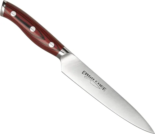 Miniatura 11 de Ergo Chef Crimson Series - Cuchillo de trinchar de 8 pulgadas, acero inoxidable alemán forjado de alto carbono X50CrMoV15, mango G10
