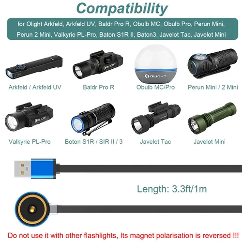 Miniatura 2 de Kissmart Cargador MCC 1A para Olight ArkPro, Arkfeld Ultra/Pro/UV, Baldr Pro R, Obulb Pro, Perun 2 Mini, Valkyrie PL-Pro, Baton S1R II, Baton3
