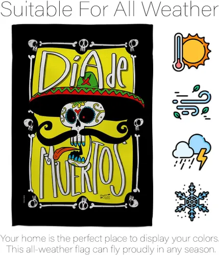 Miniatura 6 de Dia De Los Muertos Decoraciones Otoño Día de Muertos Decoración Habitación Hogar Mexico Mexicanos Ourdoor Interior Halloween Bandera Tapiz Césped