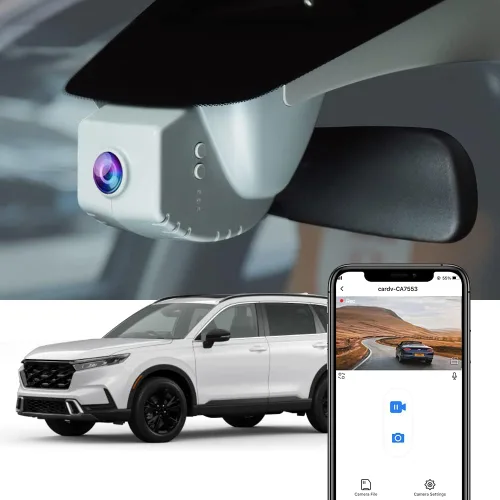 Miniatura 8 de FITCAMX Cámara de salpicadero delantera 2K+ trasera 1080P se adapta para Honda CR-V 2023-2026 híbrido (negro), estilo OEM integrado, video HD dual