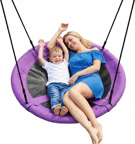 ZENY Juego de columpio de 40 pulgadas para patio de recreo, plataforma redonda para interiores y exteriores, plataforma de columpio para niños, tela