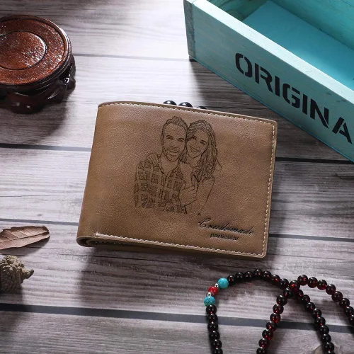 Miniatura 6 de Carteras personalizadas para hombres carteras de fotos personalizadas de piel sintética para hombres marido papá hijo regalos personalizados Wallet