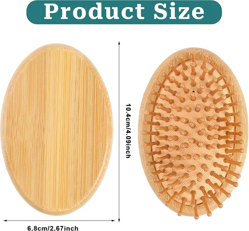 Miniatura 4 de Cepillo de bambú para el crecimiento del cabello, mini cepillo de bambú para el cuero cabelludo, masajeador de cuero cabelludo de madera, cepillo