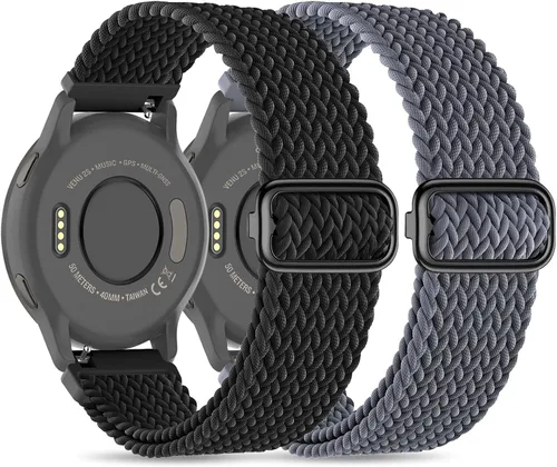 Correas de reloj de nailon elásticas trenzadas de 0.71 pulgadas compatibles con Garmin Venu 3S/Venu 4 de 1.614 pulgadas/Venu 2S/Vivoactive