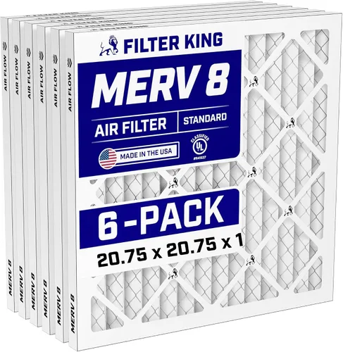 Miniatura 119 de Filter King Filtro de aire 6x12.25x1 Paquete de 6 Filtros plisados MERV 8 HVAC para horno A/C HECHO EN EE. UU. Tamaño real: 6 x 12.25 x .75
