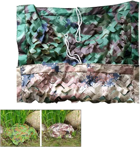 Red de camuflaje de doble tela de tres niveles de estructura de la selva del desierto de la selva,cubierta de tiro militar de la caza de la cubierta
