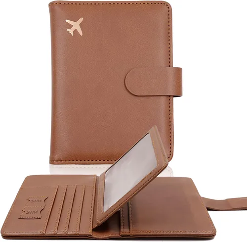Miniatura 24 de Melsbrinna - Funda para pasaporte, ranuras para tarjetas, bonita funda para pasaporte para mujeres/hombres, resistente al agua con bloqueo RFID