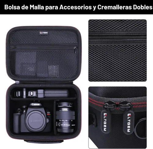 Miniatura 4 de Estuche para cámara compatible con Canon EOS Rebel T7/R50/R6 Mark II/R100/R50 V/T6/R8/R10/R5 Mark II/RP/R7/5D Mark IV/SL3/R5/T100 DSLR SLR, lente