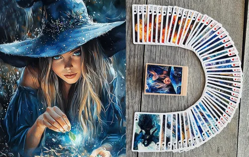 Miniatura 8 de Naipes de elegancia eduardiana (baraja de póquer 54 cartas todas diferentes) Hermosas damas con sombreros románticos vestidos salones y escenas
