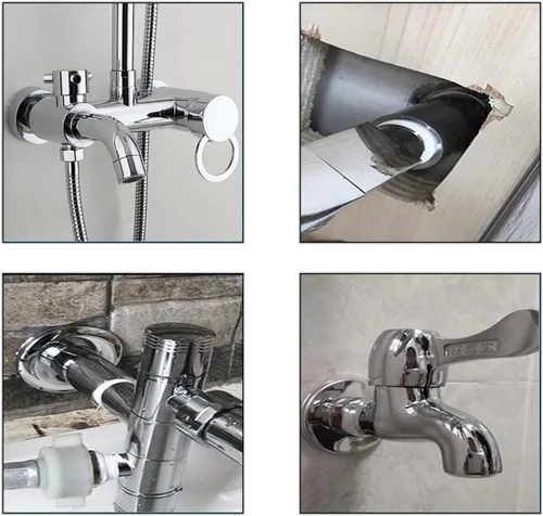 Miniatura 7 de 2 unids 0.787 in extensión de brazo de ducha, acoplador de brazo de ducha, brazo de extensión de cabezal de ducha de acero inoxidable de mano