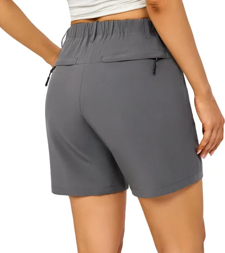 Miniatura 2 de Little Donkey Andy Pantalones cortos elásticos ligeros de secado rápido para mujer, para exteriores, senderismo, golf