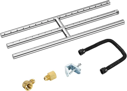Miniatura 8 de Skyflame Quemador H Rectangular de 12" x 6" para Hoguera de Gas y Chimenea con 3 Tubos - Acero Inoxidable 304 - para Uso Interior y Exterior