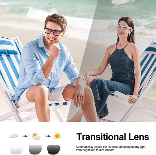 Miniatura 8 de OhO sunshine Gafas Bluetooth con unidad flash USB de 128 GB y grabadora de voz, para sonido de oído abierto, música sin conexión, almacenamiento