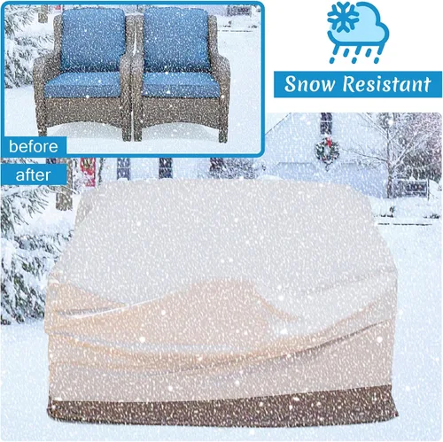 Miniatura 7 de ovios Fundas para muebles de patio, funda impermeable para sillas de sofá seccional, sofá biplaza otomana, sofá o mesa de uso general, 58.3 pulgadas