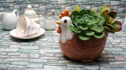 Miniatura 3 de Macetero para pollo, soporte para utensilios de gallo, accesorios de fiesta, maceta para suculentas, para interiores y exteriores, jardín, patio