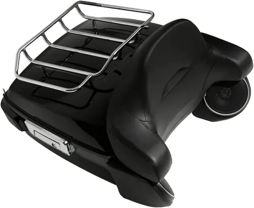 Miniatura 27 de TCMT Caja de maletero para motocicleta King con respaldo envolvente y portaequipajes con altavoces, para 2 personas, compatible con Harley 2014-2025