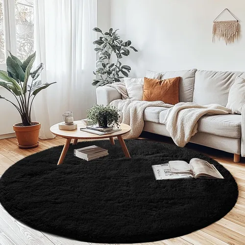 Miniatura 26 de Alfombras para dormitorio de niñas sala de estar: alfombra de área peluda de 5 x 7 para sala de juegos de niños, alfombra peluda de felpa pastel