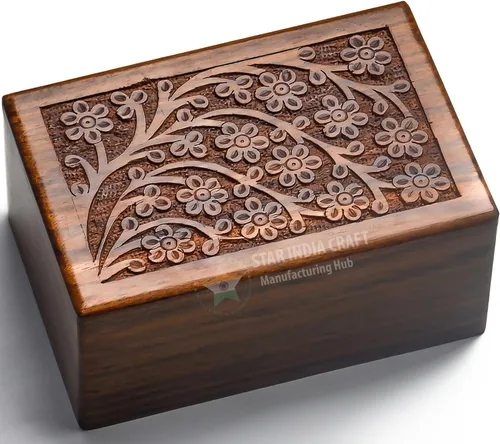 Maravillosamente hecho a mano y artesanal árbol de la vida Grabado Urnas de madera para las cenizas humanas Adulto por STAR INDIA CRAFT - Urnas de