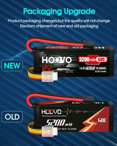 Miniatura 2 de HOOVO Batería Lipo de 14.8V 5200mAh 60C 4S con conector para RC Helicóptero RC Avión Quadcopter Drone RC Barco