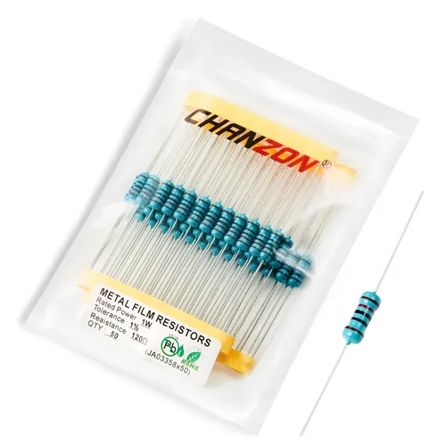 Miniatura 30 de Chanzon 50 piezas 1 W 10 Ω ohm Resistencia de película metálica fija de tolerancia 0.01 ±1% 10R MF Resistencias de agujero pasante con limitación