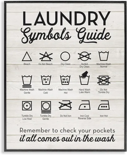 Miniatura 15 de Stupell Industries Guía de Símbolos de Lavandería Tipografía Beige 11 x 14 Negro medianoche