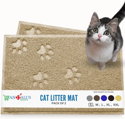 Miniatura 41 de Andalus Tapete Pequeño para Arena de Gatos, Paquete de 1 - Impermeable, Antideslizante y Fácil de Limpiar, Tapete para Caja de Arena de Gatos
