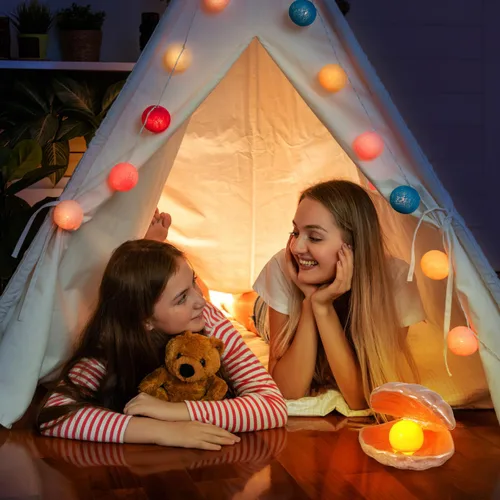 Miniatura 6 de DECHOUS Shell Pearl Night Light: LED cerámica rosa perla Shell luz escritorio mesita de noche lámpara de concha para dormitorio habitación de niños