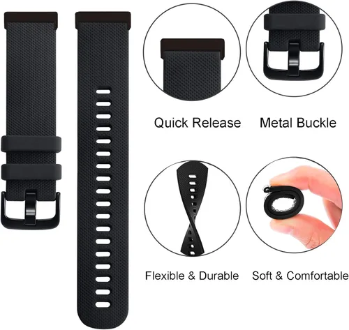 Miniatura 3 de Paquete de 3 correas deportivas compatibles con Fitbit Versa 4/Versa 3/Sense 2/Sense Band, correa de pulsera de repuesto de silicona suave clásica