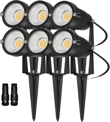 REEGOLD Luces de paisaje de bajo voltaje para exteriores: 7W 700LM Iluminación LED de paisaje con conectores para árbol jardín patio camino | Focos