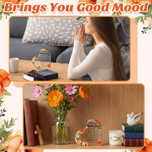 Miniatura 3 de Jetec Regalos de acrílico inspiradores de graduación para mujeres, ella, versículos cristianos de la Biblia 2026, regalos religiosos, decoración