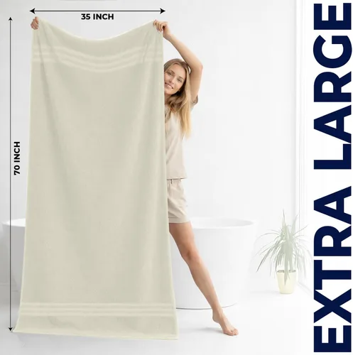 Miniatura 3 de DAN RIVER Paquete de 2 sábanas de baño de lujo 35x70, 600 g/m², toallas de 100% algodón hilado en anillo suaves y de secado rápido, ideales