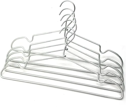 Miniatura 7 de 30Pack Koobay 12.6" Silver Metal Hangers Non Slip Suit Coated Wire Aluminum Children Storage Baby Hangers