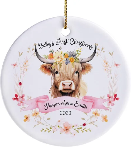 Miniatura 10 de Adorno personalizado para la primera Navidad del bebé 2023 para niña, adornos personalizados de la primera Navidad del bebé, regalos para bebé