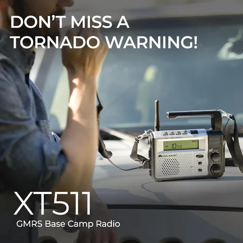 Miniatura 3 de Midland® - XT511 - Radio de emergencia - Radio de campamento base bidireccional de 22 canales con 5 opciones de alimentación, 121 códigos