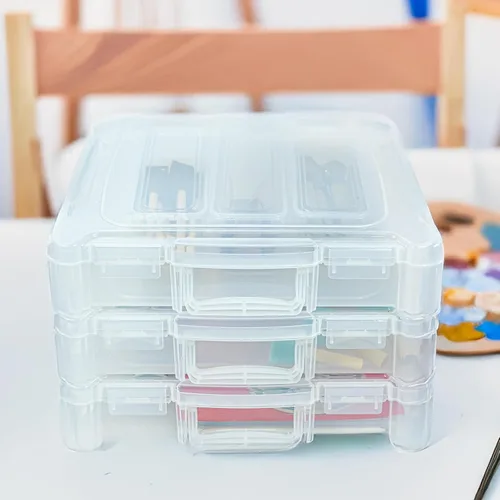 Miniatura 2 de ArtBin 6913ZZ Organizador portátil de arte y manualidades de 12 x 12 pulgadas con asa, paquete de 3, [3] cajas de almacenamiento de plástico
