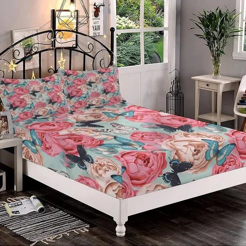 Miniatura 15 de Juego de sábanas decorativas tamaño individual XL, juego de sábanas bajeras con bolsillos profundos de cactus y 2 fundas de almohada