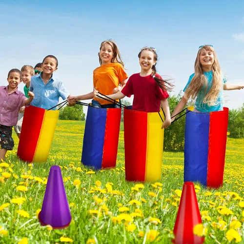 Miniatura 3 de Juego de 53 piezas para césped al aire libre, carnaval, sacos de patatas, bolsas de carreras de huevos y cucharas, anillo de carrera, bolsa