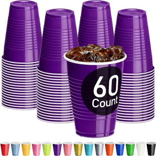Miniatura 17 de DecorRack - Vasos desechables y reutilizables de 12 onzas para fiestas de cumpleaños, despedidas de soltera, campamentos, eventos en interiores y al