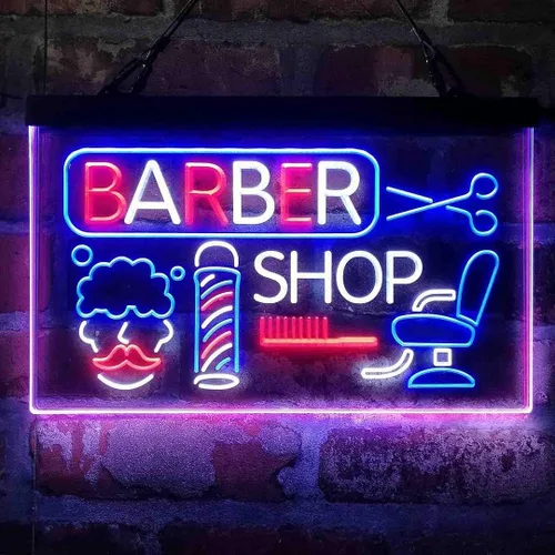 Miniatura 14 de ADVPRO Barbería barra de corte de pelo salón tricolor LED neón signo verde y rojo y amarillo 13 x 8.7 pulgadas st9s32-i2044-gry