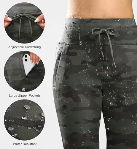 Miniatura 26 de G Gradual Pantalones deportivos con forro polar para mujer, de cintura alta, resistentes al agua, térmicos, para invierno, correr, senderismo