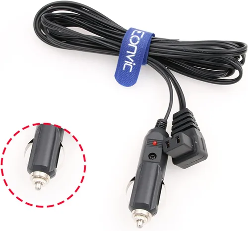 Miniatura 6 de Cable de extensión de encendedor de cigarrillos de 12 V CC, cable de alimentación para mini refrigerador, cable de repuesto para refrigerador