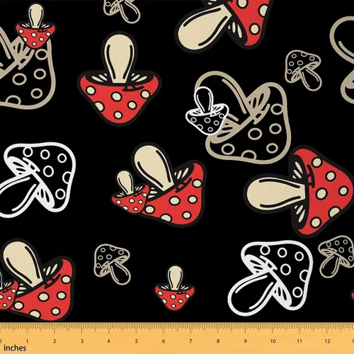 Miniatura 15 de Tela decorativa de setas lindas de Feelyou por el patio, tela de tapicería de setas de dibujos animados para sillas, tela decorativa impermeable al