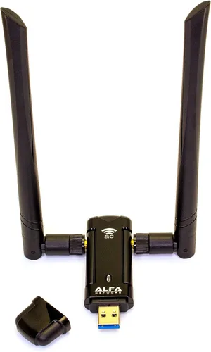 Miniatura 3 de Alfa Adaptador inalámbrico de doble banda AC1200 USB 3.0 Wi-Fi con 2 antenas externas de 5dBi - 2.4GHz 300Mbps / 5Ghz 867Mbps - 802.11ac y A, B, G, N