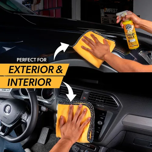 Miniatura 5 de Chemical Guys Toallas de Microfibra Premium de Grado Profesional para Automóviles, Dorado, 16" x 16", Paños de Detallado de Autos Ultra Suaves y Sin
