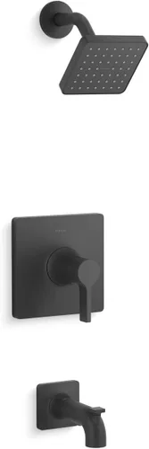 KOHLER TS28127-4G-BL Venza Rite-Temp - Kit de molduras para bañera y ducha, 1.75 GPM, negro mate