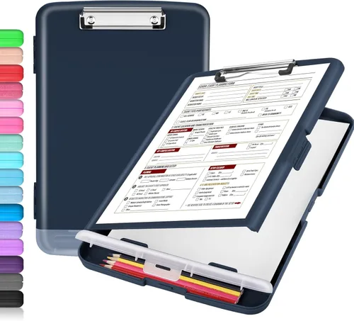 Miniatura 21 de Sooez - Sujetapapeles de documentos clínicos con almacenamiento, sujetapapeles de plástico resistente, de alta capacidad, con soporte para bolígrafo