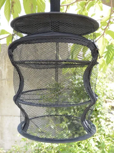 Miniatura 8 de Red seca micro colgante de 3 niveles de 9 pulgadas para interior/armario, para hierbas, organizador, ambientador, pantalla negra con cremallera